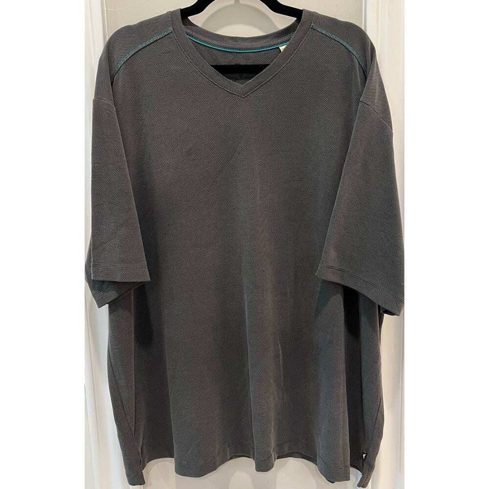 Tommy Bahama V-Neck T-Shirt Men’s 1XB Gray IslandZone Modal Blend Short Sleeve